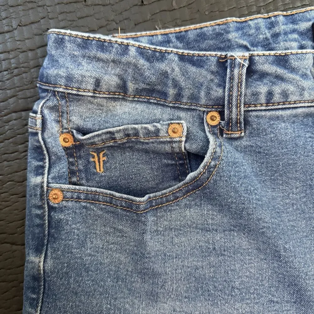 Frye Womens High Rise Straight Leg Jeans Medium Wash Blue Denim Size 12/31_2